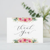 Tropical Floral Dankeschön Karte (Stehend Vorderseite)