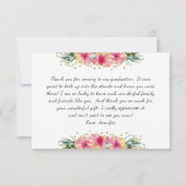 Tropical Floral Dankeschön Karte (Rückseite)