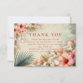 Tropical Floral Destination Wedding Dankeskarte (Vorderseite)