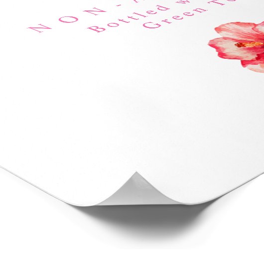 Tropical Floral Drink Menu Poster (Ecke)