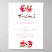 Tropical Floral Drink Menu Poster (Vorne)