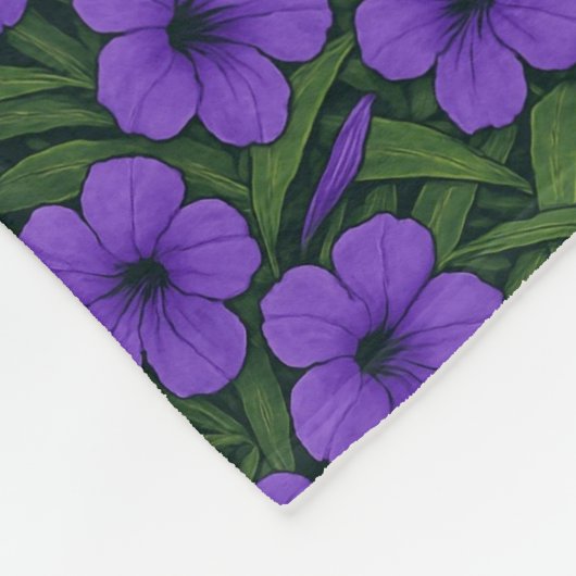 Tropical Floral Elegance Fleece Blanket (Ecke)