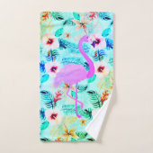 Tropical Floral Flamingo Badhandtuch Set (Handtuch)