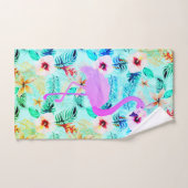 Tropical Floral Flamingo Badhandtuch Set (Handtuch)