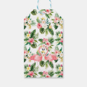 Tropical Floral Flamingo Brautparty Vielen Dank Geschenkanhänger (Rückseite)