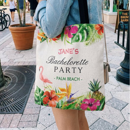 Tropical Floral Flamingo Bride Junggeselinnen-Absc Tasche