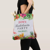 Tropical Floral Flamingo Bride Junggeselinnen-Absc Tasche (Von Nahem)