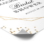 Tropical Floral Flamingo Gold Brautparty Sign Poster (Ecke)