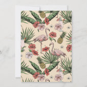 Tropical Floral Flamingo Ivory Brautparty Einladung (Rückseite)