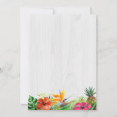 Tropical Floral Flamingo Luau Junggeselinnen-Absch Einladung (Rückseite)