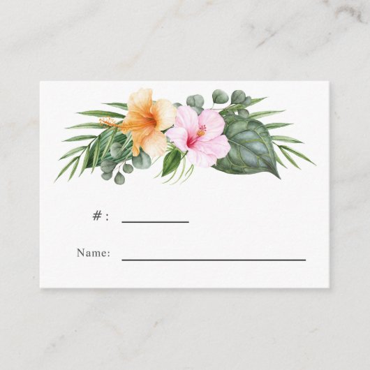 Tropical Floral Game Answer Card Begleitkarte (Vorderseite)