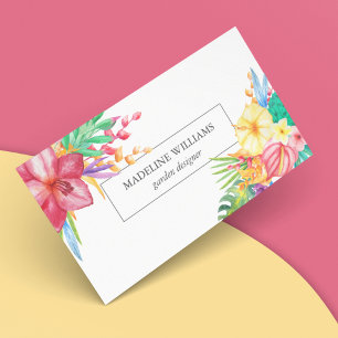 Tropical Floral Garden Business Card Visitenkarte