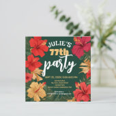 Tropical Floral Geburtstag Einladung individuell a (Stehend Vorderseite)