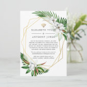 Tropical Floral Geometric Virtual Wedgers Ankündigung (Stehend Vorderseite)