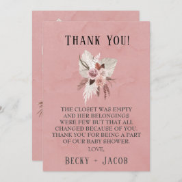 Tropical Floral Girl Babydusche Danke Karte