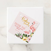 Tropical Floral Gold Flamingo Pink Baby Dusche Geschenkanhänger (Beispiel)
