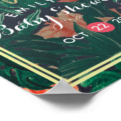 Tropical Floral Gold Frame Baby Dusche Willkommen Poster (Ecke)