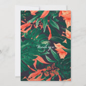 Tropical Floral Gold Frame Hawaiian Baby Dusche Einladung (Rückseite)