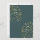 Tropical Floral Gold Wedding Save The Date (Rückseite)