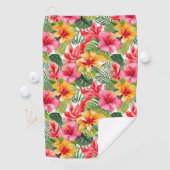 Tropical Floral Golf Towel Golfhandtuch (Insitu)