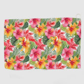 Tropical Floral Golf Towel Golfhandtuch (Horizontal)