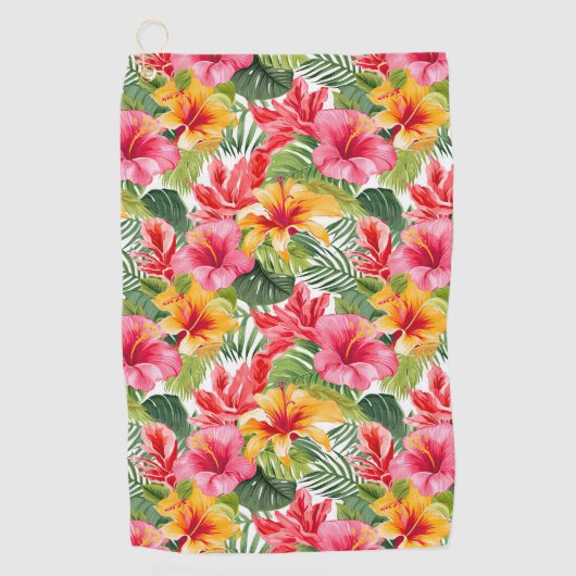 Tropical Floral Golf Towel Golfhandtuch (Vorderseite)