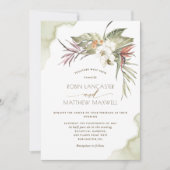 Tropical floral Green getrocknete Palm Blätter Hoc Einladung (Vorderseite)