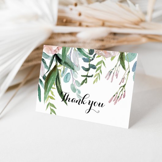 Tropical Floral & Greenerity Wedding Danke Karte