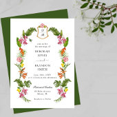 Tropical Floral & Greenery Mit Monogramm Einladung
