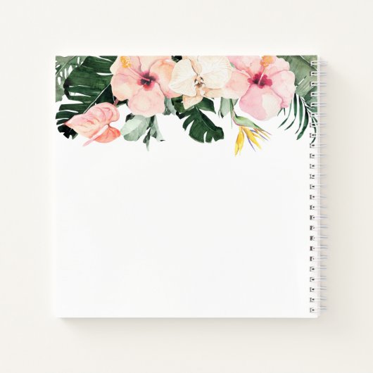 Tropical Floral Guest Book Brautparty Notizblock (Rückseite)