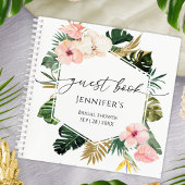 Tropical Floral Guest Book Brautparty Notizblock