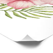 Tropical Floral Hawaii Brautparty Begrüßungszeiche Poster (Ecke)