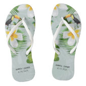 Tropical Floral Hawaii Personalisierte Gastgeschen Badesandalen (Fußbett)