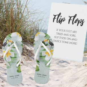Tropical Floral Hawaii Personalisierte Gastgeschen Badesandalen
