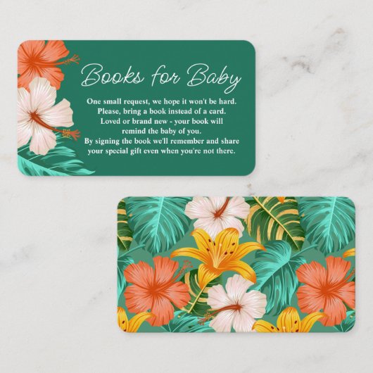 Tropical Floral Hawaiian Aloha Baby Buy Request Begleitkarte (Vorne/Hinten)