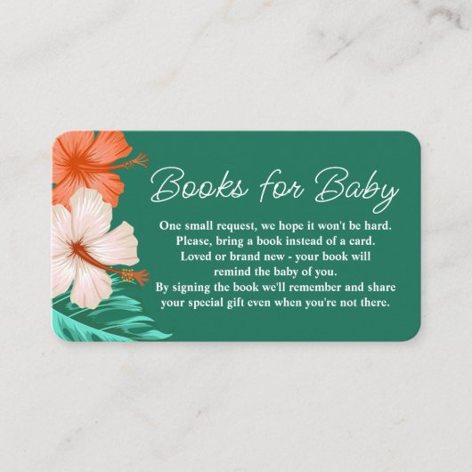 Tropical Floral Hawaiian Aloha Baby Buy Request Begleitkarte (Vorderseite)