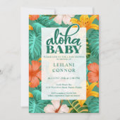 Tropical Floral Hawaiian Aloha Baby Dusche Einladung (Vorderseite)