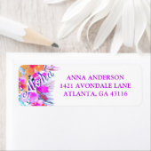 Tropical Floral Hawaiian Birthday Luau Adresse (Insitu)