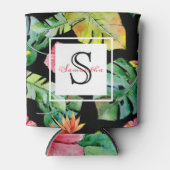 Tropical Floral Hawaiian Luau Monogram Dosenkühler (Vorderseite)