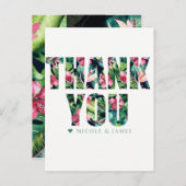 Tropical Floral Hawaiian Wedding DANKE Postkarte (Vorne/Hinten)