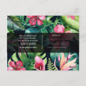 Tropical Floral Hawaiian Wedding DANKE Postkarte (Rückseite)