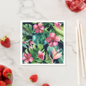 Tropical Floral Hibiskus & Palm Blätter Hawaiian Serviette (Beispiel)