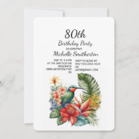 Tropical Floral Hummingbird 80. Geburtstag
