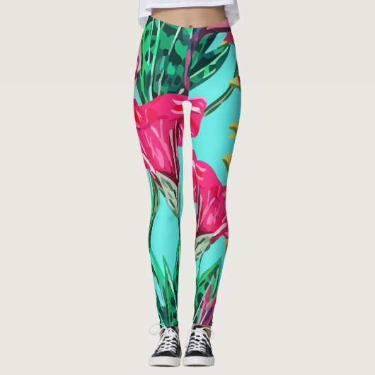 Tropical Floral Island Leggings (Vorderseite)