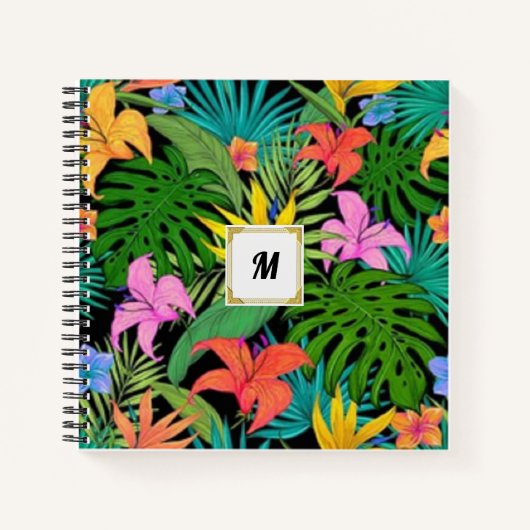 Tropical Floral Jungle Notebook Notizblock (Vorderseite)