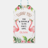 Tropical Floral Let's Flamingle Flamingo Birthday Geschenkanhänger (Vorderseite)