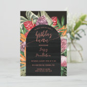 Tropical Floral Luau 2 Geburtstag Einladung (Stehend Vorderseite)