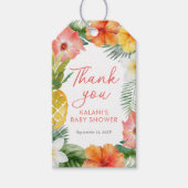 Tropical Floral Luau Babydusche Geschenkanhänger (Vorderseite)
