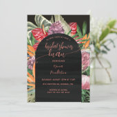 Tropical Floral Luau Brautparty Einladung (Stehend Vorderseite)