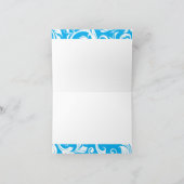 Tropical Floral Monogram Note Card Turquoise Blue (Innenseite)
